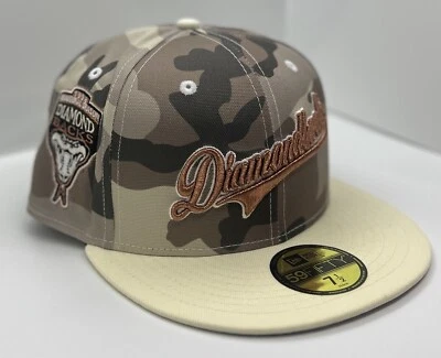 Diamondbacks Snake Script Grey Camo Inaugural Patch New Era 59fifty Size 7 1/2 - Image 1 of 4