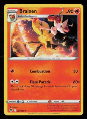 Braixen SWSH12: Silver Tempest #026/195 Uncommon Pokemon Card - Image 1 of 2