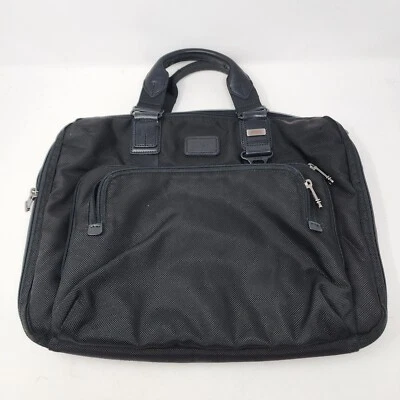 Tumi 22631DH BLACK Yuma Slim Brief Case Laptop Bag Ballistic 12 x 16 - Image 1 of 4