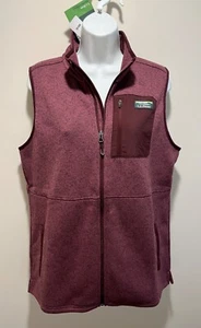 LL Bean Womens LARGE Sweater Fleece Full Zip Long Vest w/ Pockets Eggplant NWT - Picture 1 of 10