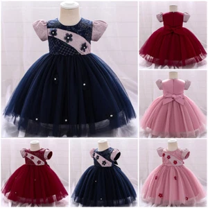 Baby Toddler Flower Girl Dress Party Pageant Wedding Birthday Princess Bow Dress - Picture 1 of 15