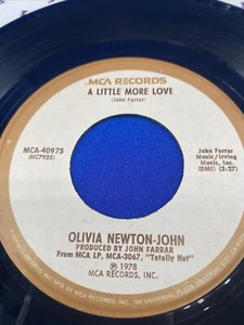 Olivia Newton-John – A Little More Love / Borrowed Time 45 Rpm Record - Imagen 1 de 2