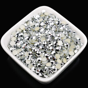 Mine Silver Crystal Multiple Facets Resin Flat Back Rhinestones Nail Art