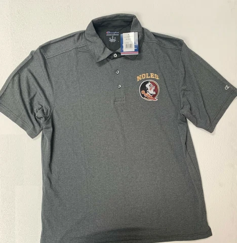 Champion Men's Short Sleeve Polo Seminoles (Dark Heather Grey, X-Large) Cover