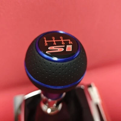 BLUE LEATHER SI 6 JDM SPORT SHIFT GEAR KNOB for CIVIC MKX MK9 MK8 ACCORD COUPE R - Image 1 of 4