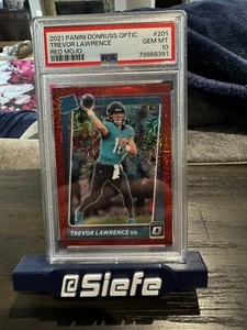 2021 Panini Donruss Optic PSA 10 Rookie Red Mojo Prizm #201 Trevor Lawrence - Picture 1 of 2