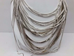 Sterlingsilber 0,925 ~ 2,5 mm 4,5 mm Box Ketten Halskette 16 Zoll - 30 Zoll - Bild 1 von 9