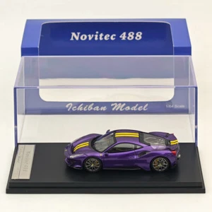 Ichilan 1:64 Ferrari Novitec 488 Pista Purple Super Racing Sports Model Diecast - Picture 1 of 8
