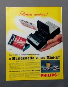 PUB PUBLICITE ANCIENNE ADVERT CLIPPING 250917 / MINI K7 MUSICASSETTE PHILIPS - Imagen 1 de 1