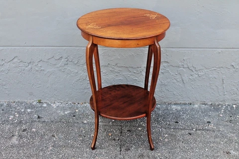 FRENCH ART DECO M-O-P ACCENTED SIDE TABLE - 1930's Cover