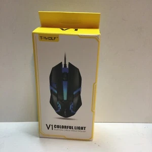 T-Wolf V1 Colorful Light Business Office Wired Mouse New - Picture 1 of 3