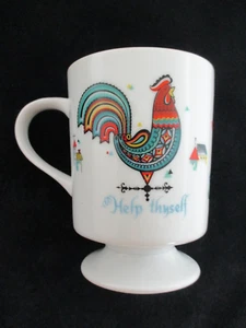 Taza Pedestal De Colección Berggren Trayner Porcelana ~ Suecia/Estilo Arte Popular Escandinavo - Imagen 1 de 5
