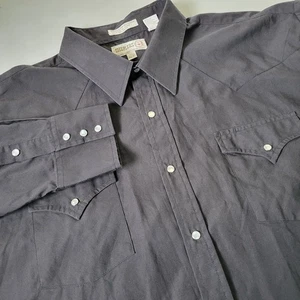 Sheplers Mens 2XLT 18.5x37 Black Pearl Snap Lightweight Western Shirt - Picture 1 of 8