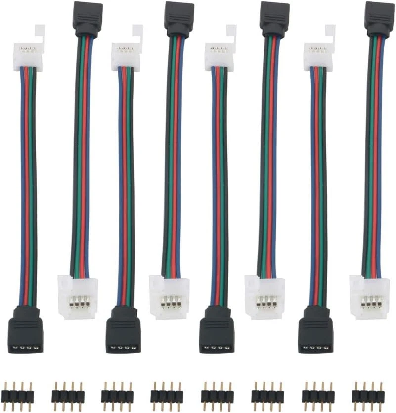 4Pin RGB Del Connettore Di Estensione Cavo per 10Mm 5050 RGB LED Light Strip, RG - Immagine 1 di 4