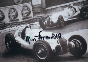 SIGNED MANFRED VON BRAUCHITSCH MERCEDES BENZ W125 1937 MONACO GP PHOTO AUTOGRAPH - Picture 1 of 3