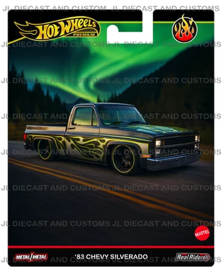 Hot Wheels Flames Paquete de 5 Multipack 83 Chevy Silverado Premium Tarjeta Personalizada SIN COCHE Foto 1 de 2