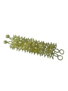 Ogalala Handmade Beaded Bracelet – Peridot Chip & Seed Beads, Chunky Ruffle - Picture 1 of 11