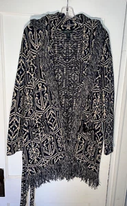 Lauren Ralph Lauren LRL Jacquard Fransen Gürtel Cardigan Pullover Gr. M d459 - Bild 1 von 13