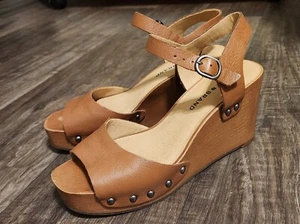Lucky Brand Women's Brown Zashti Wedge Platform Sandals Size 6 - Picture 1 of 11