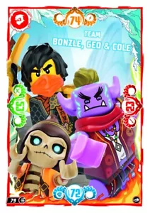 LEGO Ninjago Serie 10 Trading Card Nr. 79 - Team Bonzle, Geo & Cole - Held - Bild 1 von 1