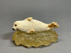 White Resin Seal On Block Of Ice By Westland #902 Figurine - Picture 1 of 12