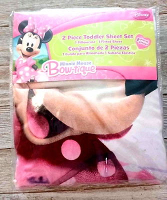 Juego de sábanas y funda de almohada para cuna de bebé Disney Minnie Mouse Bow-tique 2 piezas Nuevo Foto 1 de 3