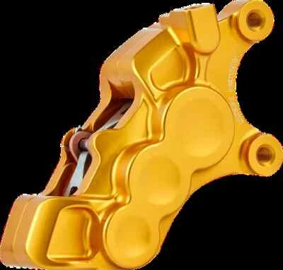 AN 6-Piston Fr Right Brake Caliper 11.8in Gold Fat Boy Lo 09-17 - Image 1 of 3