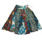 Bazaar Vintage Style Size M L Boho Midi Skirt Blue Indian Paisley Block Print