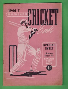 #EE. 1946-7 SPORTING GLOBE CRICKET BOOK WITH SCORE SHEET LIFTOUT - Picture 1 of 6