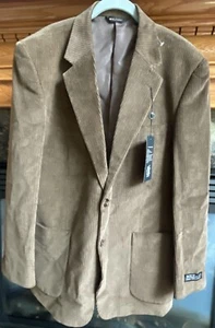 NEW Bolzano Uomo Collezione Brown Corduroy Sport Coat Blazer Jacket Mens 40R NWT - Picture 1 of 17