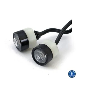 MOTORRAD MONO LED TURN SIGNALS MINI BLINKER EINBAU BLACK CLEAR LENS EC-appr. - Bild 1 von 4