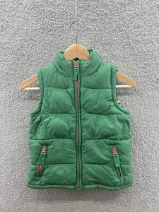 Mini Boden Green Unisex Puffer Vest 7-8y With Flower Floral Linning - Picture 1 of 4
