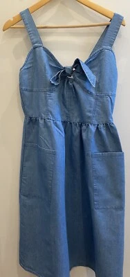 Vestido para mujer cambray talla pequeña lazo, bolsillos, fruncido y recorte milenio Foto 1 de 4