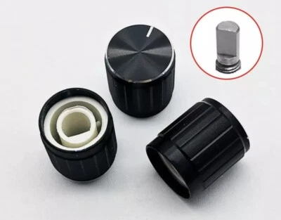 Car Radio Audio Black Volume Knob Search Control Button Potentiometer D-Shaft - Image 1 of 2