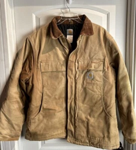 Vintage Carhartt Insulated Canvas Workwear Brown Coat Jacket C03 Men’s 46 Reg - Picture 1 of 17