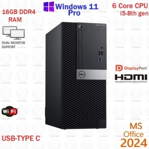 Dell OptiPlex 7060 Tower Intel i5 8th gen 16GB 500GB SSD Win11 Pro office2024 - Picture 1 of 1
