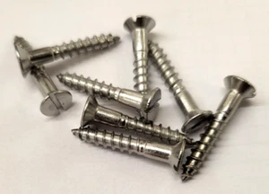 Slotted countersunk wood screw 8x 1" A2 stainless steel (Box 200) - Picture 1 of 2