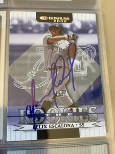 FELIX ESCALONA AUTOGRAPHED SIGNED 2002 DONRUSS THE ROOKIES CARD