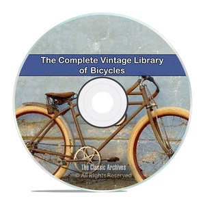 Library of Vintage Bicycles, 53 Books, Tricycle, How to Build, Repair CD - Picture 1 of 8