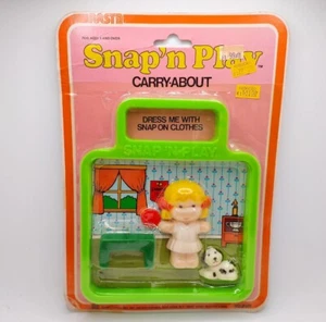 Vintage 1980 Snap'n Play Carry About Snap On Clothes Doll Nasta Hong Kong NEW - Picture 1 of 10