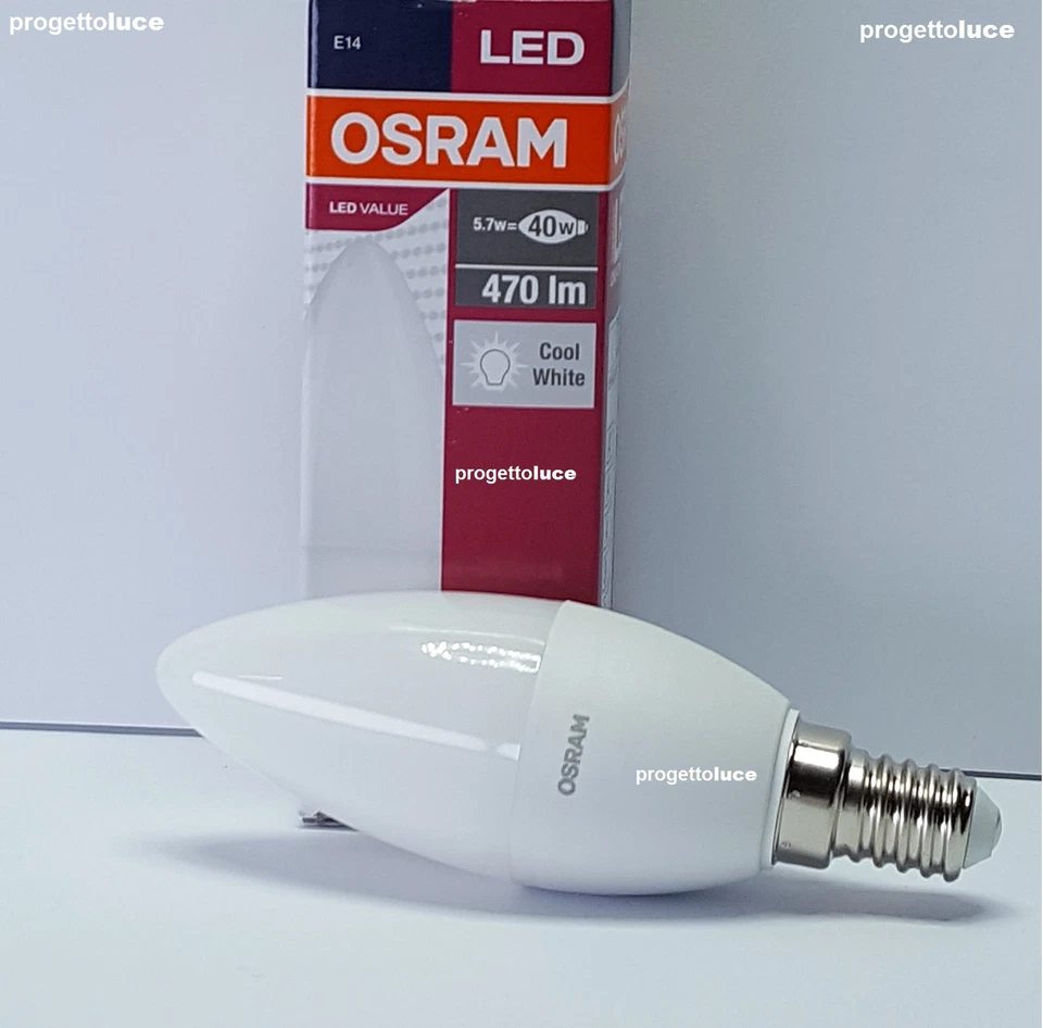 LAMPADA LAMPADINA RISPARMIO LED OLIVA LED E14 5,7W LUCE BIANCA 470LM  OSRAM  - Immagine 1 di 1