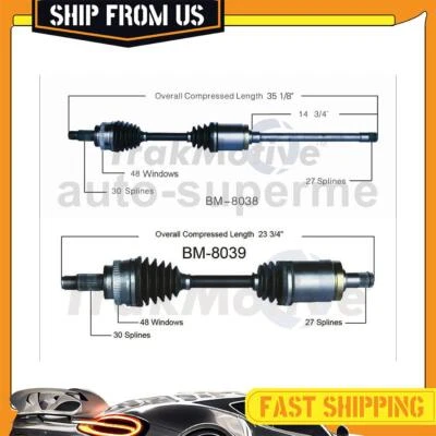 For BMW 330xi 2006 BMW 325xi 2006 Front Set CV Joint Axle Shaft TrakMotive 2PCS - Imagem 1 de 4