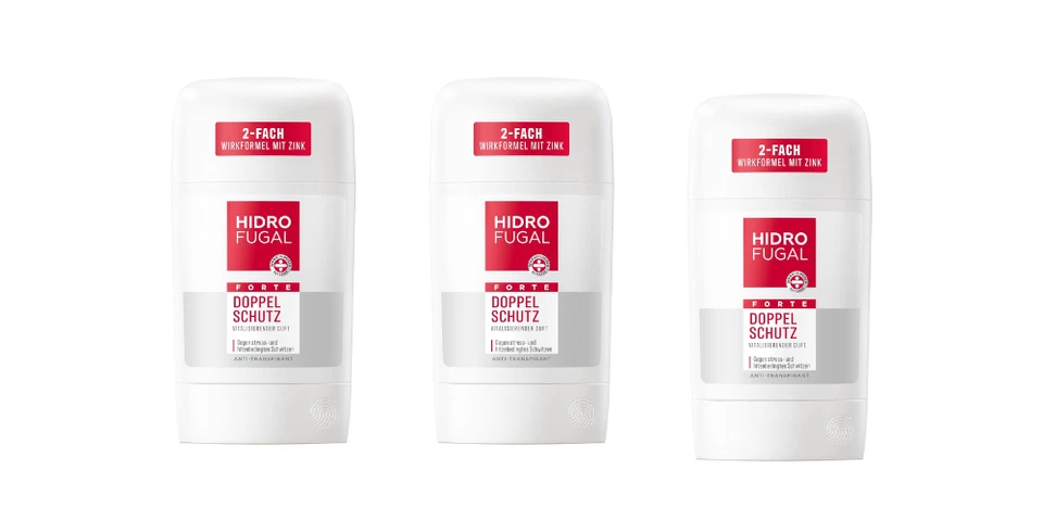 3x Hidrofugal Forte Doppel Schutz Deo Stick Antitranspirant je 50ml