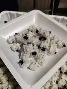 30x Gateron Black- Full Milky Housing - 5 Pin - Linear Switches - Milk Tops - Picture 1 of 1