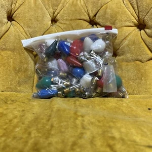 Bag of vintage antique Christmas light bulbs Hard To Find Old Ones Alot Still Wr - Picture 1 of 10