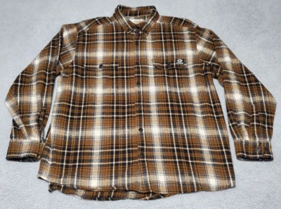 Wolverine XXL Heavy Flannel Shirt Brown Black Plaid Workwear Long Sleeve - Image 1 of 4