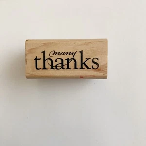 Stampin Up Many Thanks Wood Rubber Stamp - Picture 1 of 3