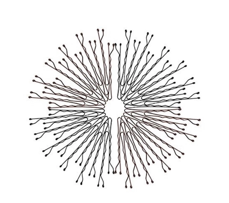 50 Goody Colour Collection Black Bobbies Metal Bobby Pins Glittery Dark Brown