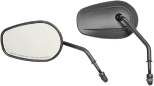 Drag specialties Black Teardrop Short Pair Handlebar Mirror Set for Harley - Picture 1 of 1