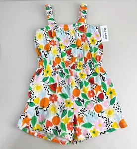 Old Navy Toddler Girls Romper Size 4T Flowers Fruit Suns Hearts New With Tags - Picture 1 of 3